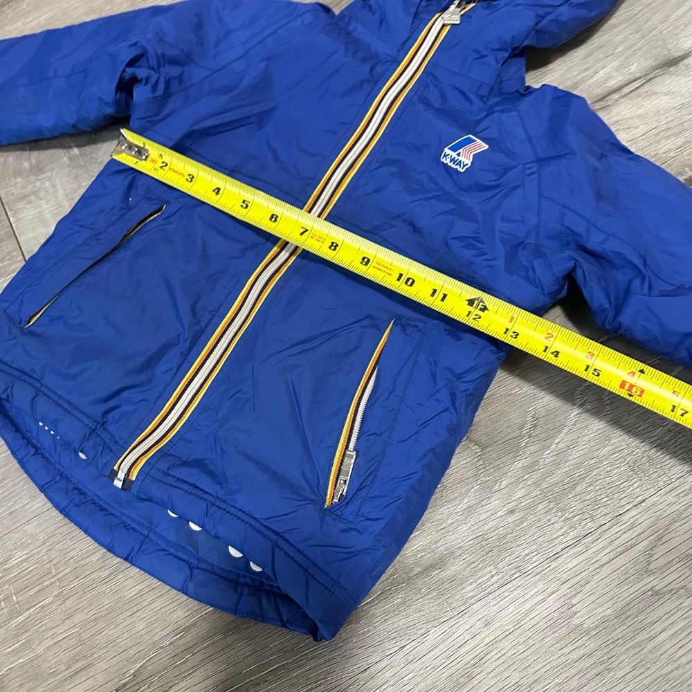 K-way blue kids rain jacket 4T windbreaker packable waterproof outdoor spring - Picture 4 of 8